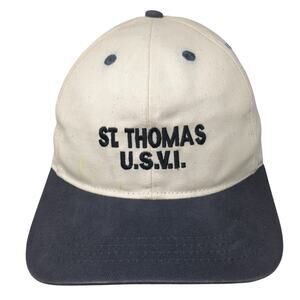 St. Thomas U.S.V.I. Slideback Baseball Cap Beige One Size Embroidered Del Sol
